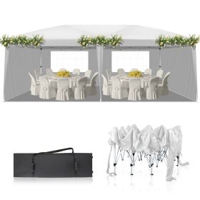 10x20ft White 4 Sides -2 Windows Folding Shed Oxford Cloth Spray Painted Iron Pipe Portable