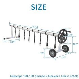 18ft Five Sections, Each Section 1.5m, Swimming Pool Membrane Roller 60kg Black