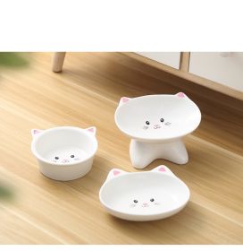 Ceramic Small Cat Face Shape Pet Food Bowl Cat Bowl Dog Bowl Universal And Easy To Clean (Option: 3PCS Set)
