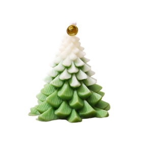 Christmas Tree Scented Candle, Christmas Tree Shaped Candles, Festive Ornaments, Holiday Decor Candles For Kitchen, Living Room, Bedroom, Bathroo (Color: Green)